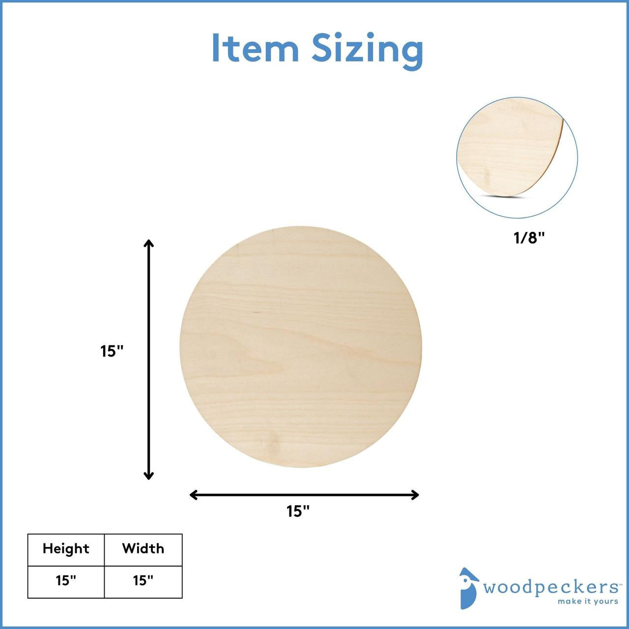 Woodpeckers Crafts 15" Circle Wood Cutout, 1/8" Thick