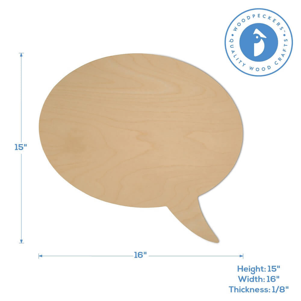 Woodpeckers Crafts 15" Expression Bubble Wooden Cutout