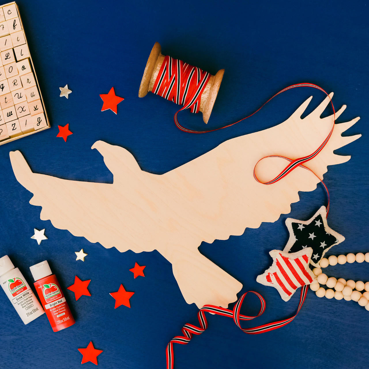 16" Wood Eagle Cutout, 16" x 15" x 1/4"