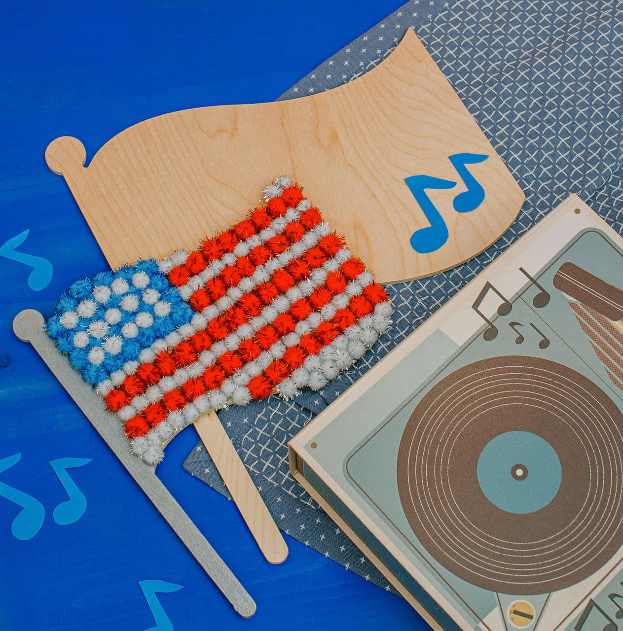 16" Wood Flag Cutout, 16" x 14.5" x 1/4"