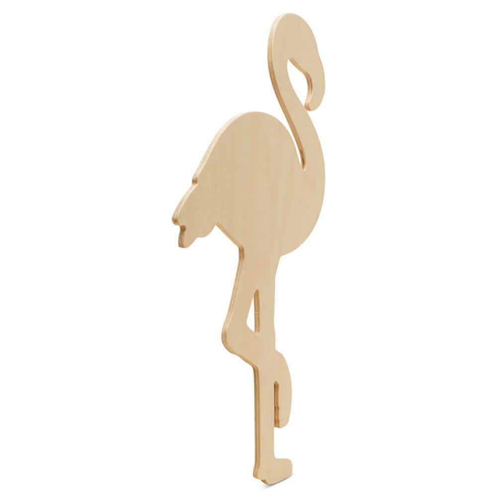 Woodpeckers Crafts 16" Wood Flamingo Cutout, 16" x 9" x 1/4"