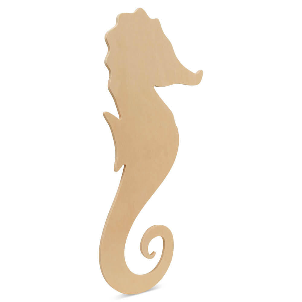 16" Wood Seahorse Cutout, 16" x 7" x 1/4"