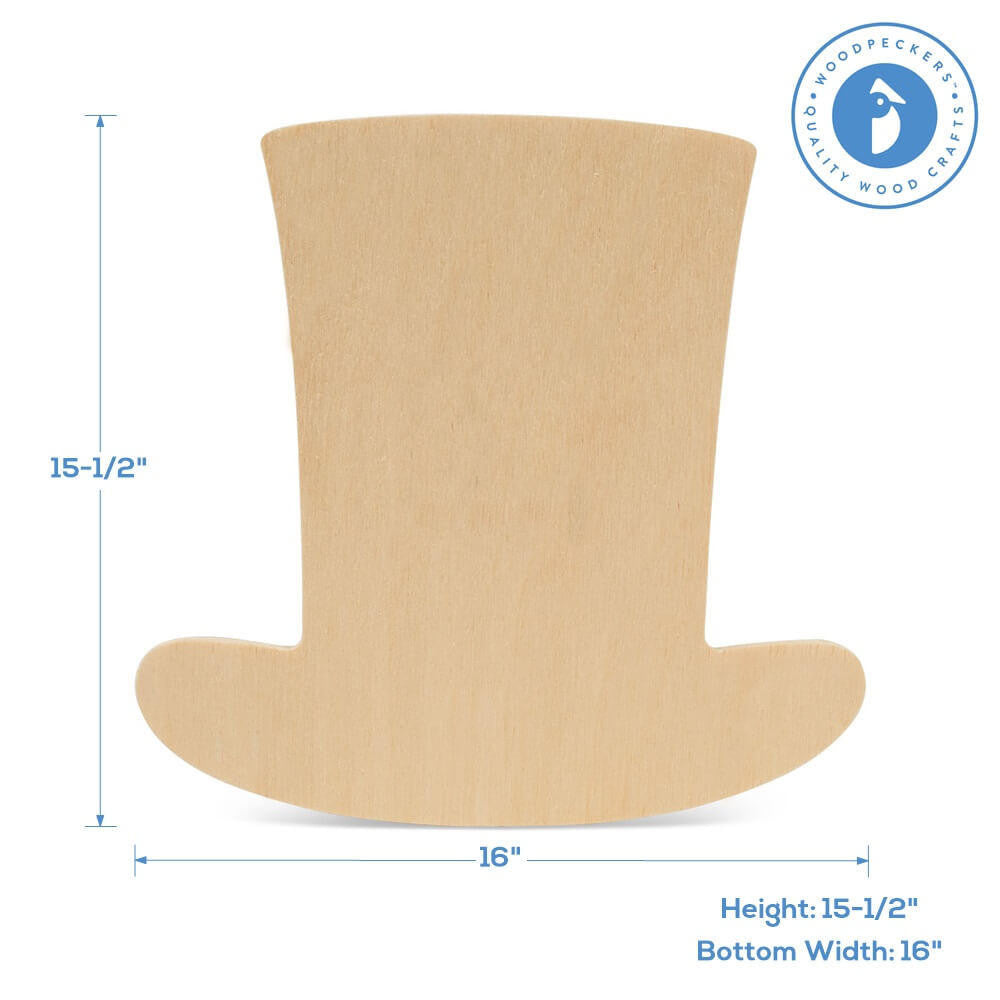 Woodpeckers Crafts 16" Wood Uncle Sam Hat Cutout, 16" x 15.5" x 1/4"