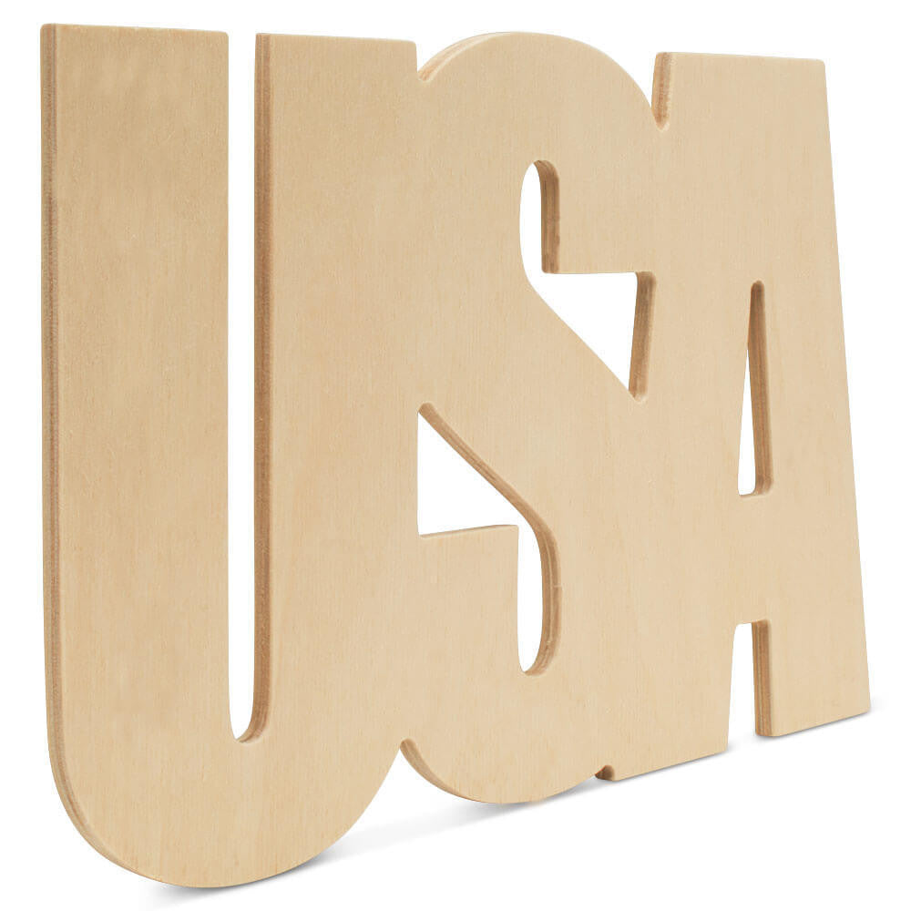 Woodpeckers Crafts 16" Wood USA Cutout, 16" x 9-3/4" x 1/4"