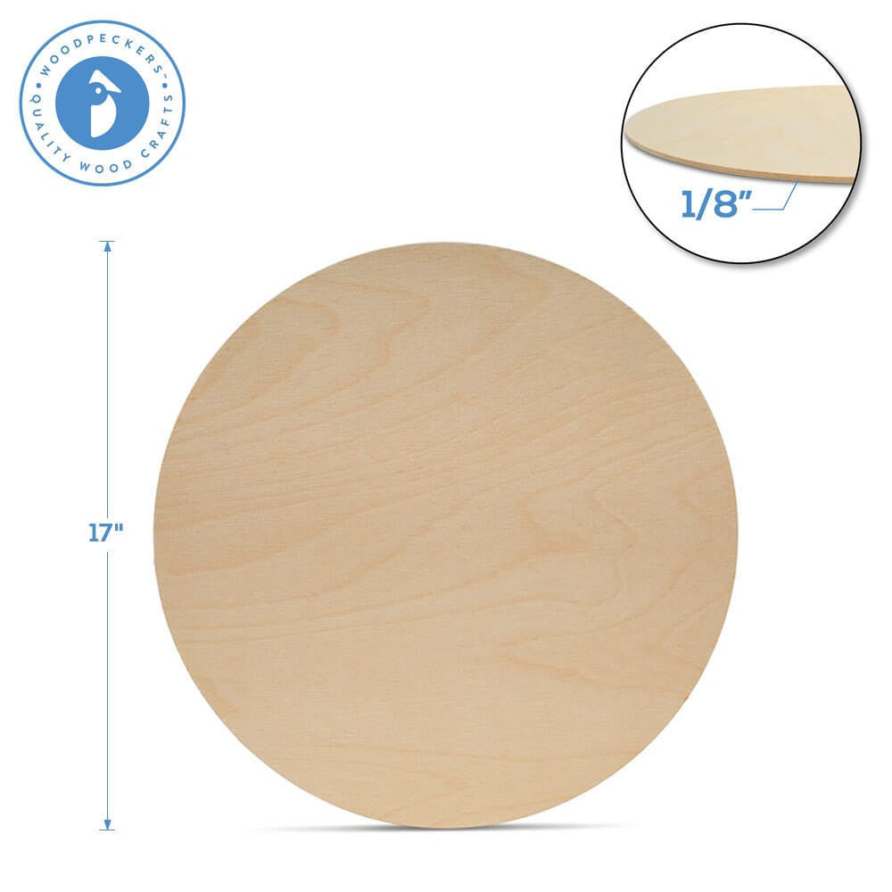 Woodpeckers Crafts 17" x 1/8" Thick, Circle Wooden Cut Out