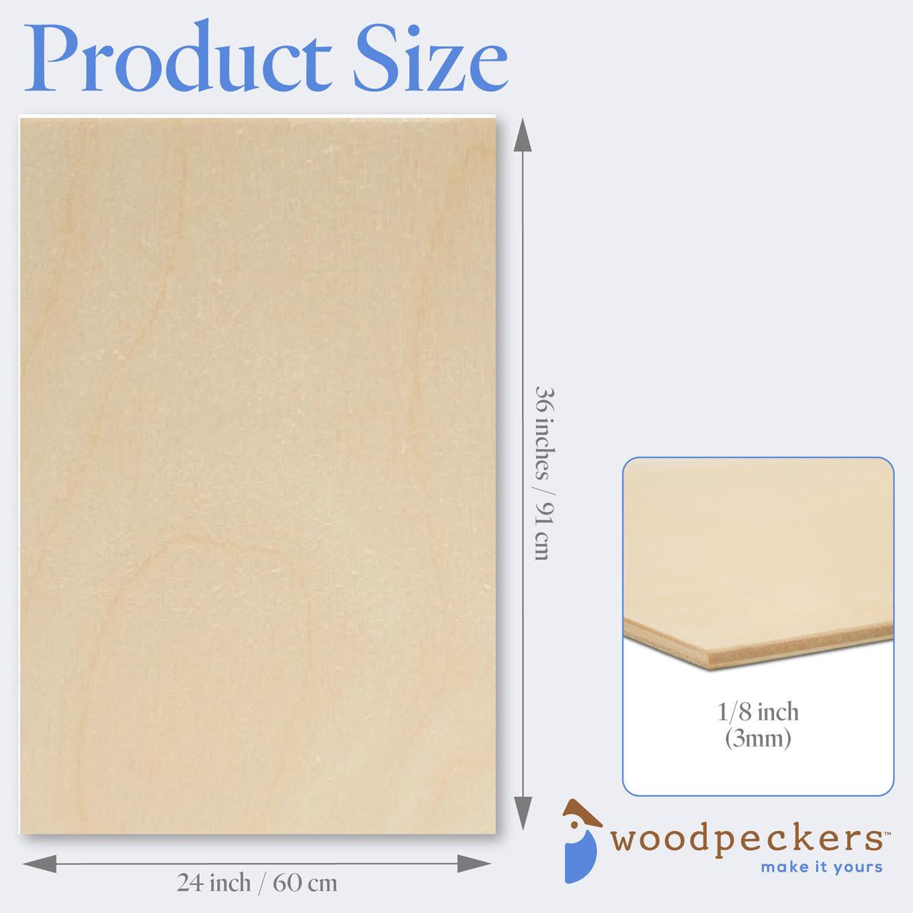 Woodpeckers Crafts 1/8" x 24" x 36" Baltic Birch Sheets B/BB