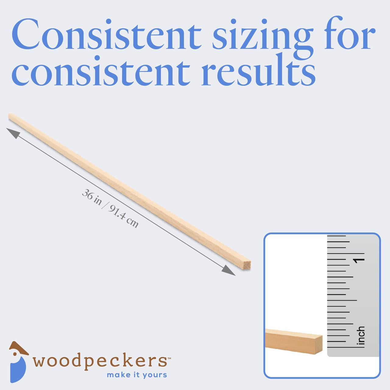 Woodpeckers Crafts 1/8" x 36" Square Dowel