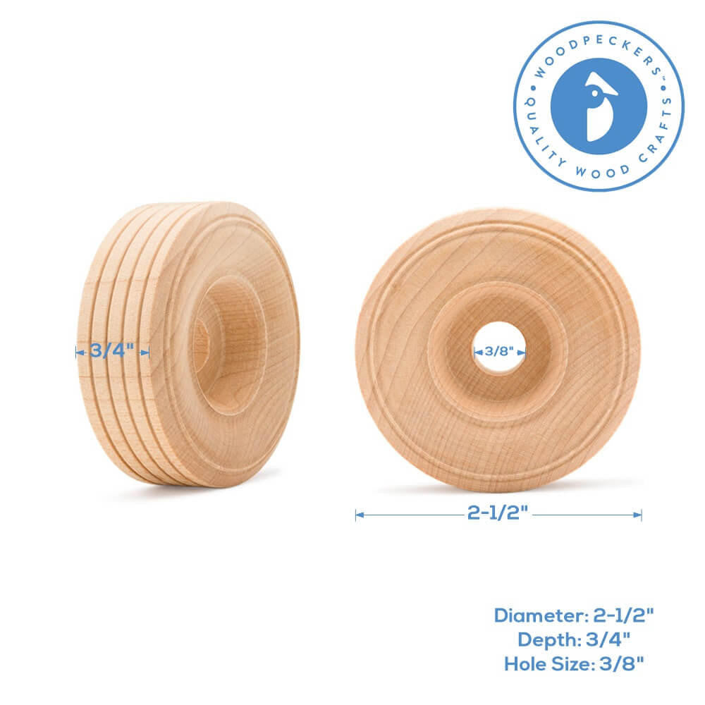 Woodpeckers Crafts 2-1/2" Treaded Wheel