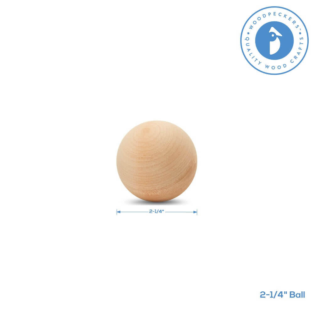 Woodpeckers Crafts 2-1/4" Round Wood Ball