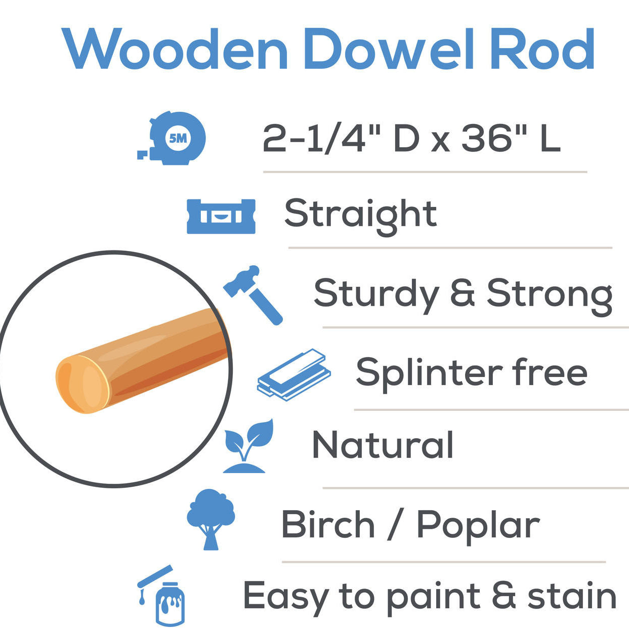 Woodpeckers Crafts 2-1/4" x 36" Dowel
