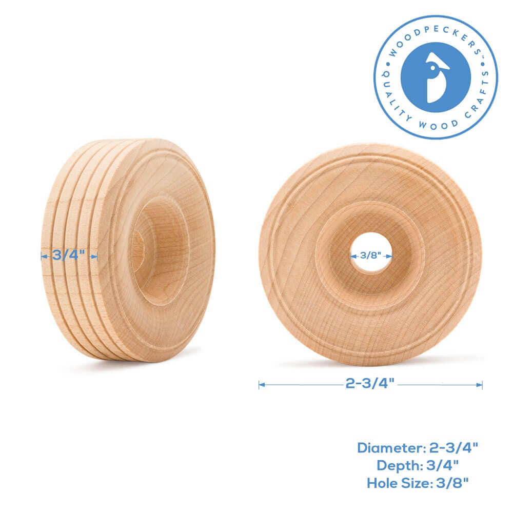 Woodpeckers Crafts 2-3/4" Treaded Wheel