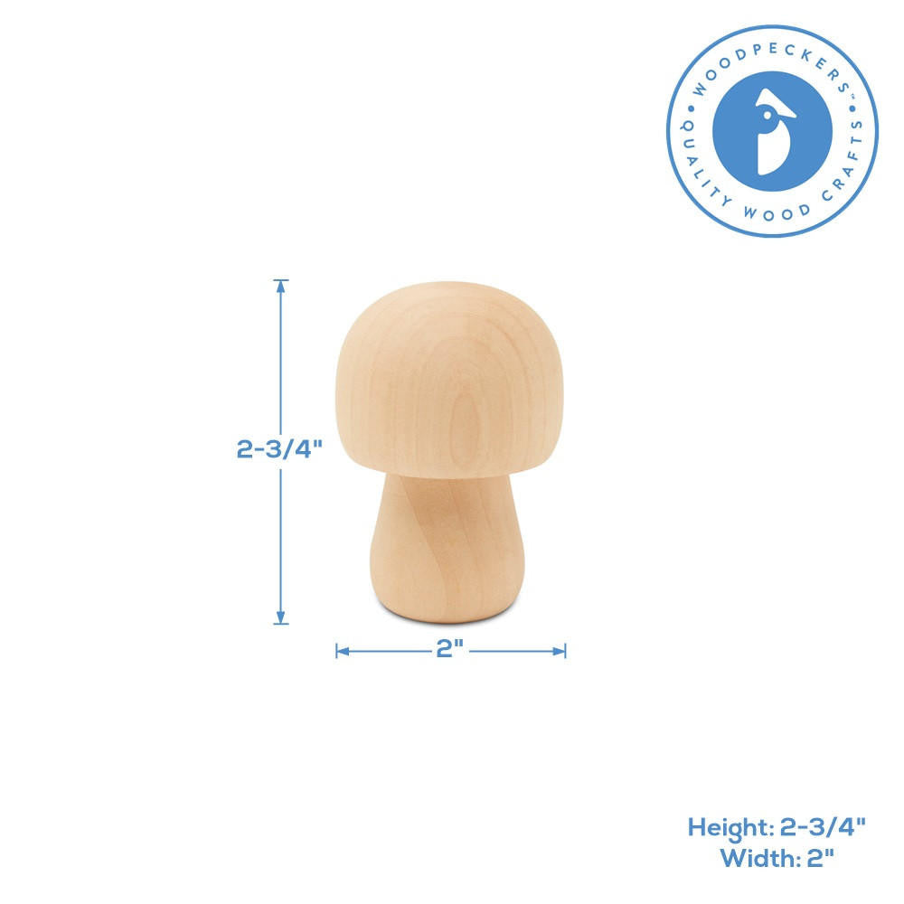 2-3/4" Wood Mushroom