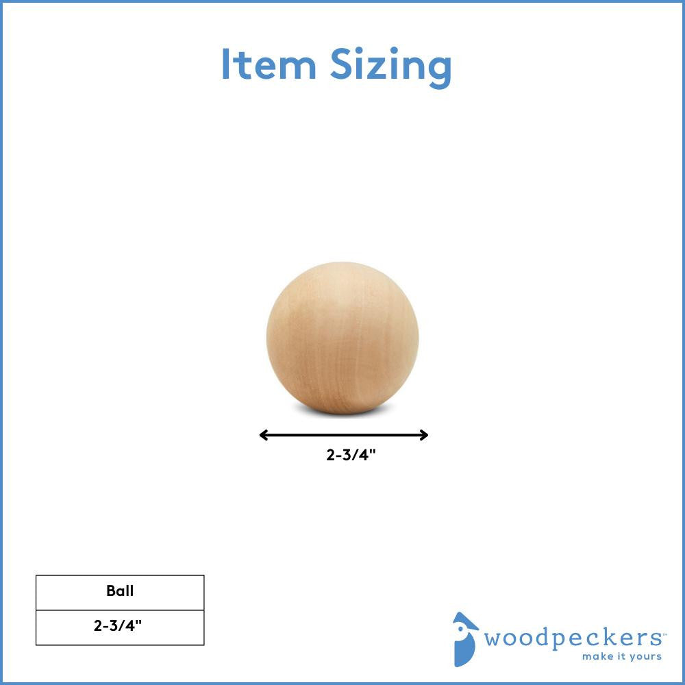 Woodpeckers Crafts 2-3/4" Wooden Ball