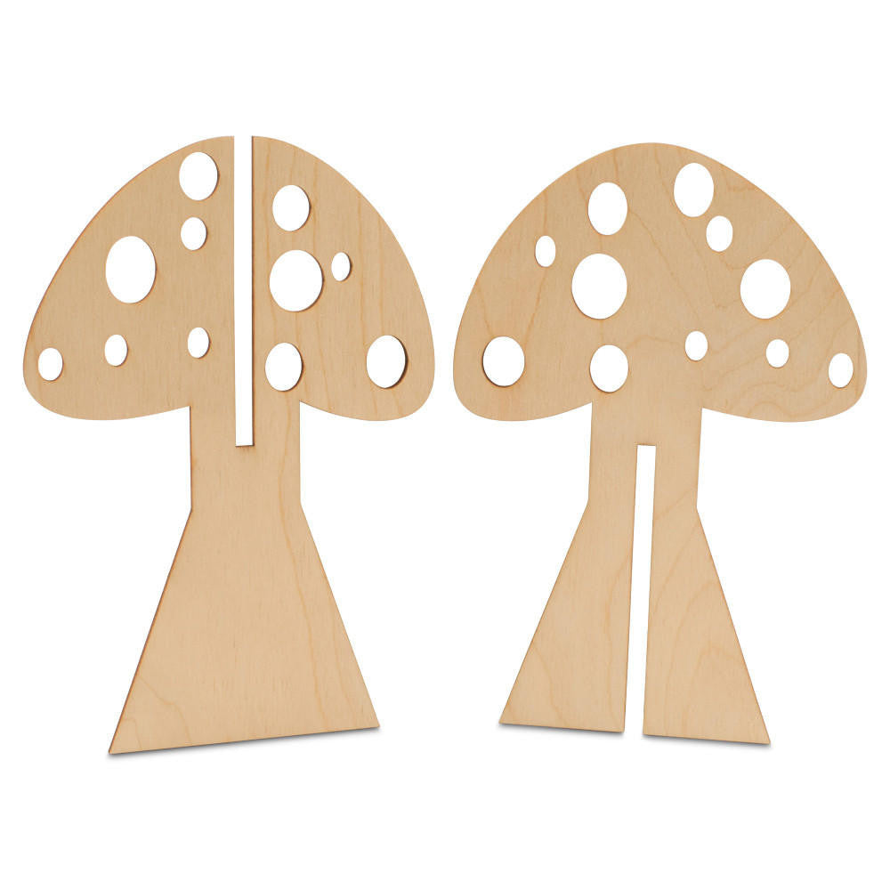 2-Piece Slotted Spotted Standing Mushroom, 4"