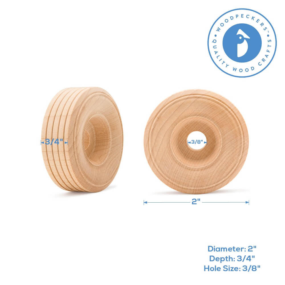 Woodpeckers Crafts 2" Treaded Wheel, 3/4" Thickness