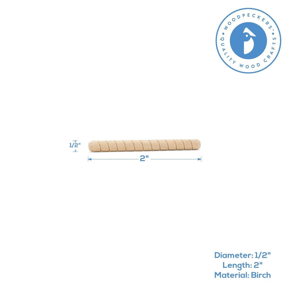 Woodpeckers Crafts 2" x 1/2" Spiral Dowel Pin