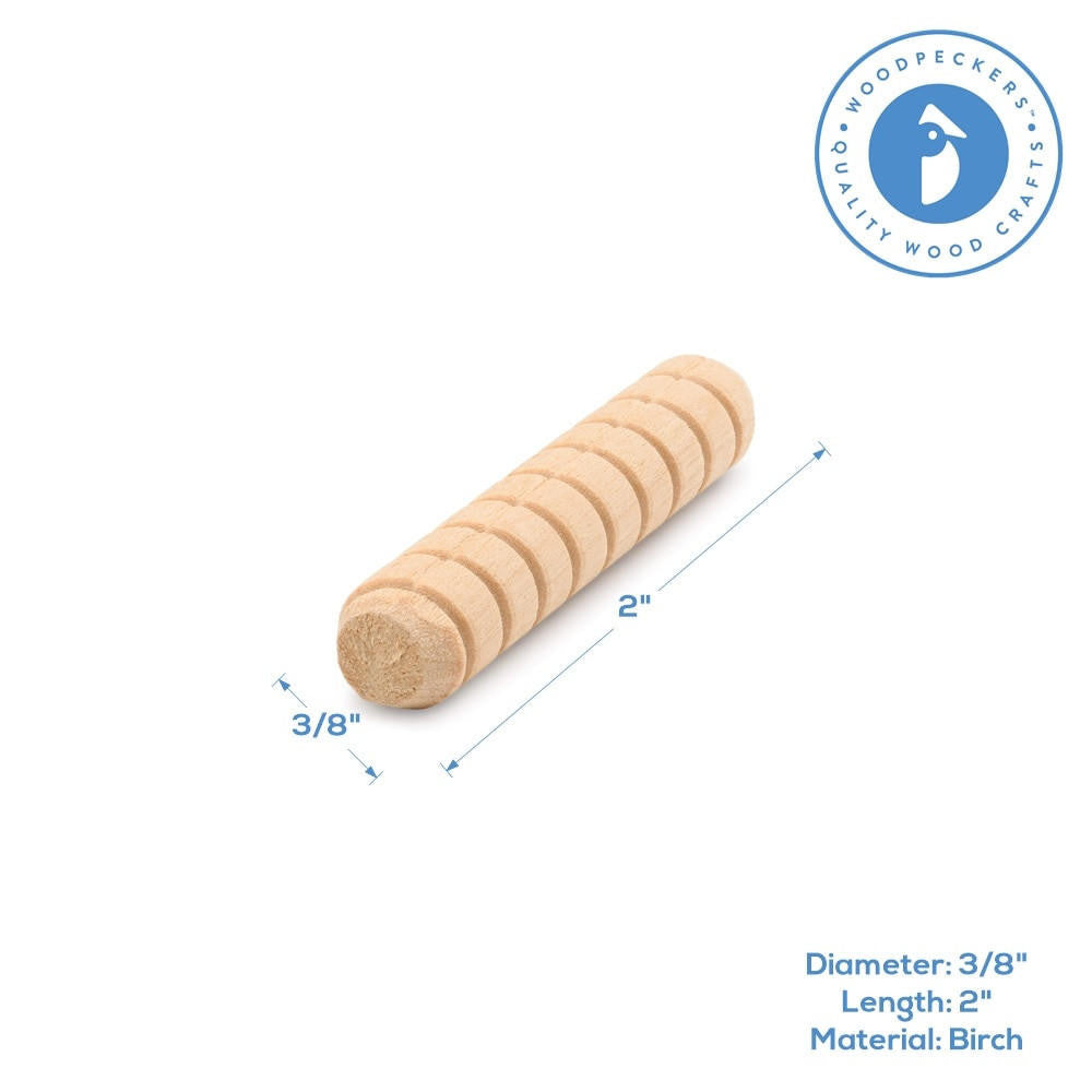 Woodpeckers Crafts 2" x 3/8" Spiral Wood Dowel Pin