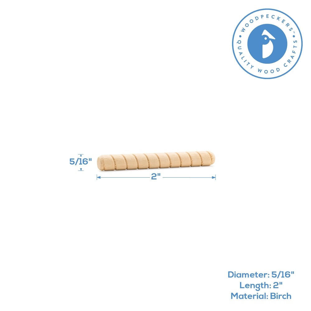 Woodpeckers Crafts 2" x 5/16" Spiral Wooden Dowel Pin
