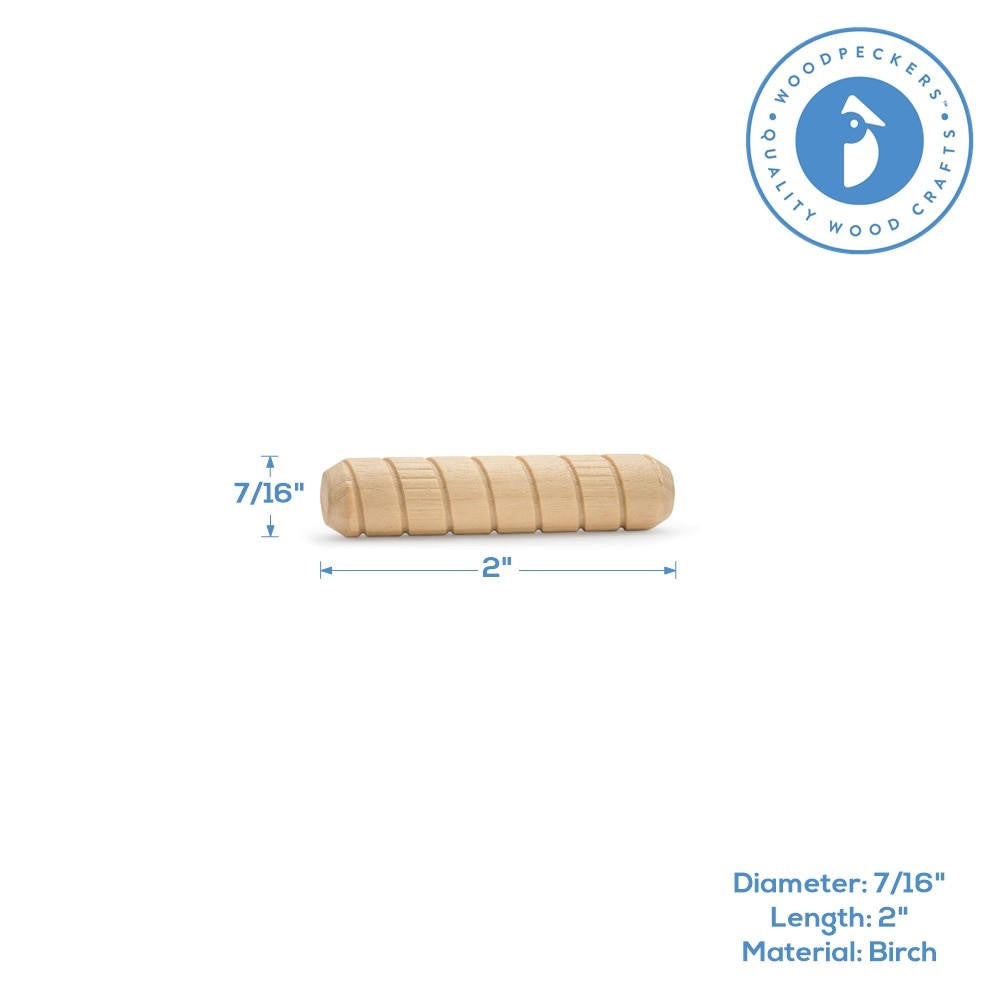 Woodpeckers Crafts 2" x 7/16" Spiral Wood Dowel Pin
