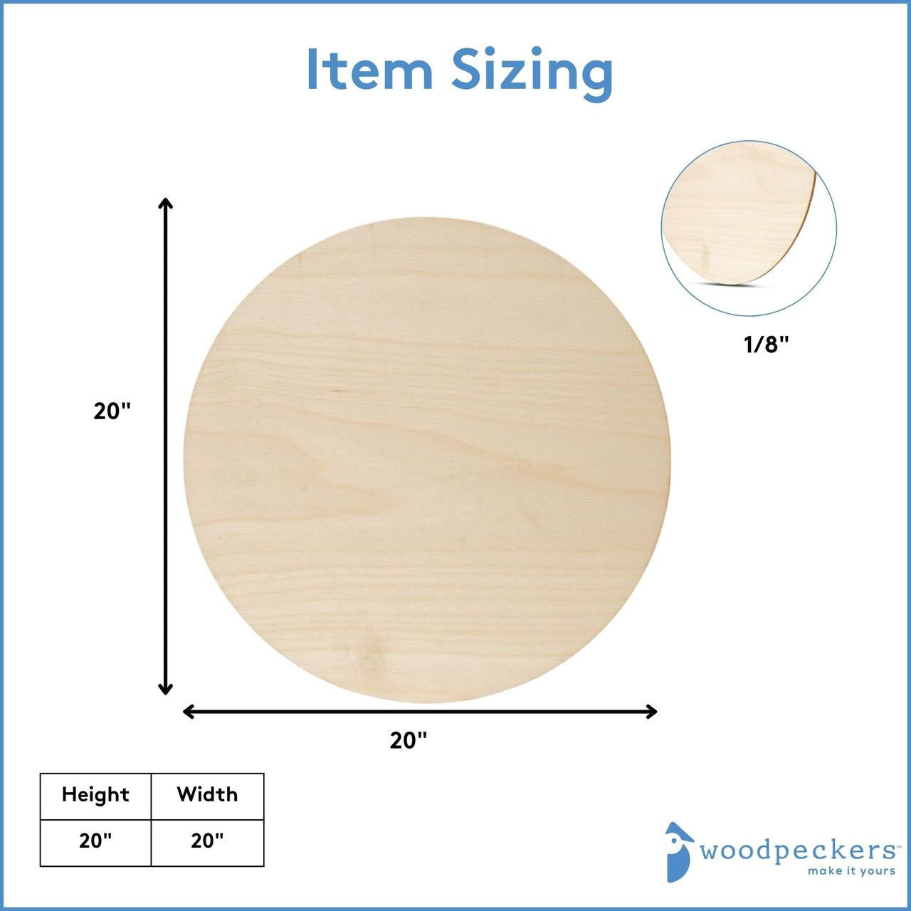 Woodpeckers Crafts 20" Circle Wooden Cutout, 1/8" Thick.