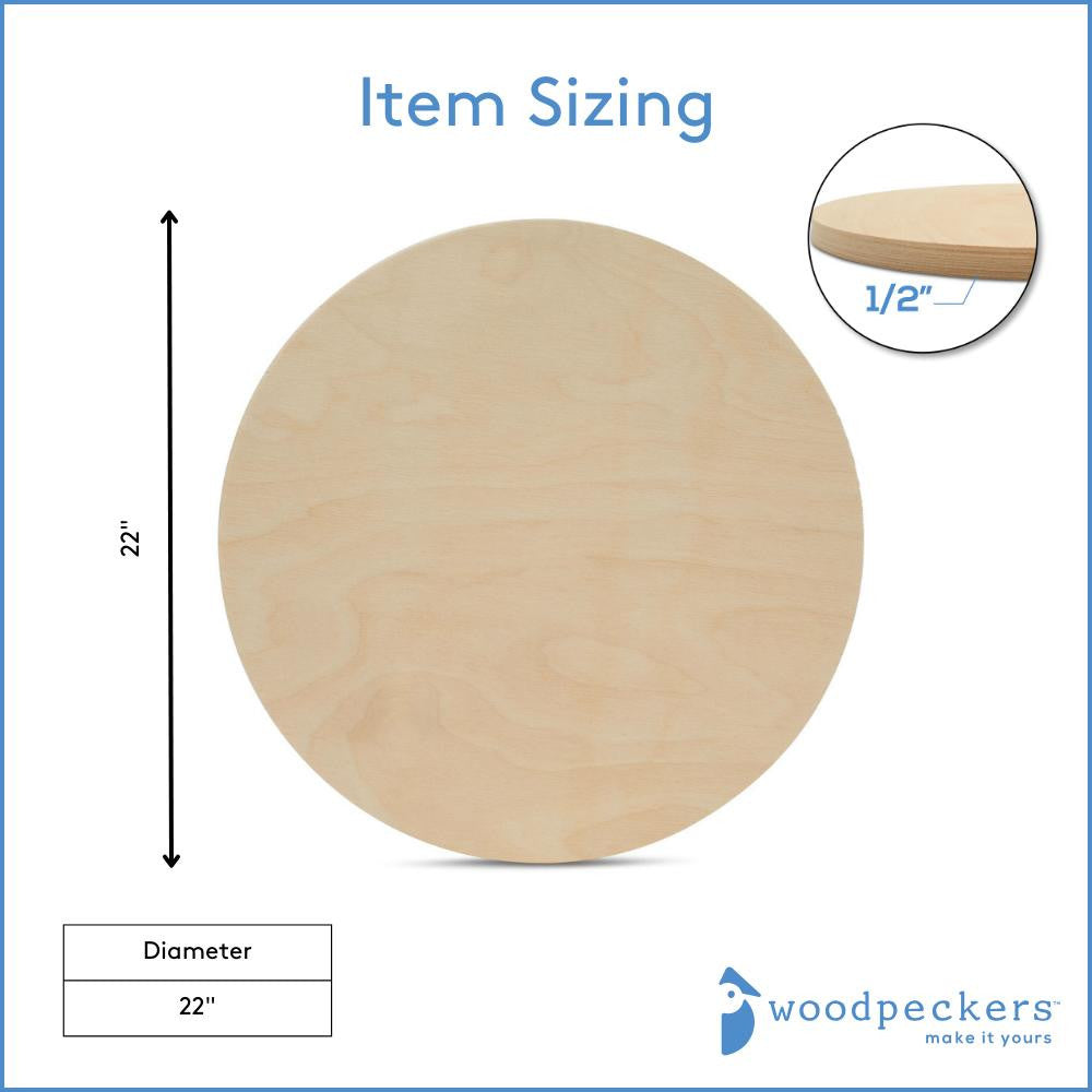 Woodpeckers Crafts 22" Circle Wooden Cutout, 1/2" Thick