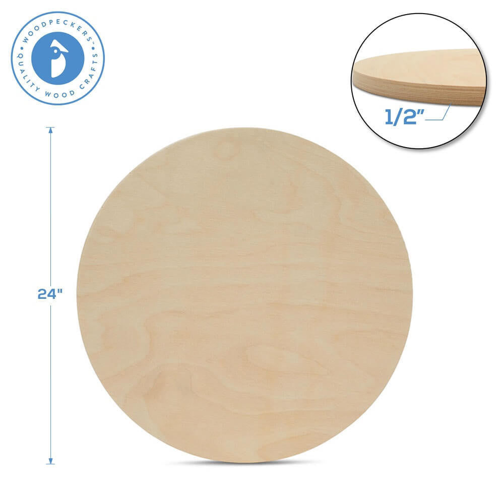 Woodpeckers Crafts 24" Circle Wooden Cutout, 1/2" Thick