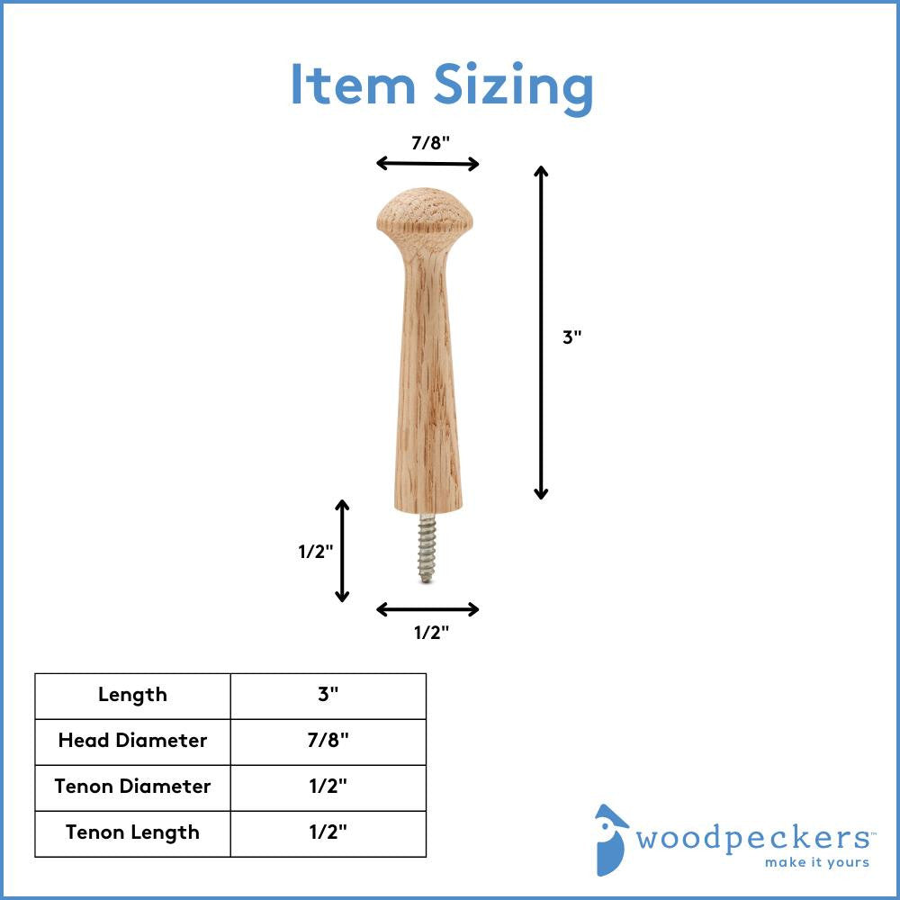 3-1/2" Oak Shaker Peg with #10 Screw