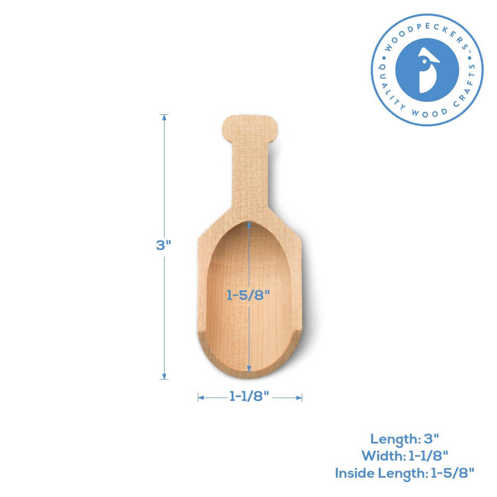 Woodpeckers Crafts 3" Wooden Scooper