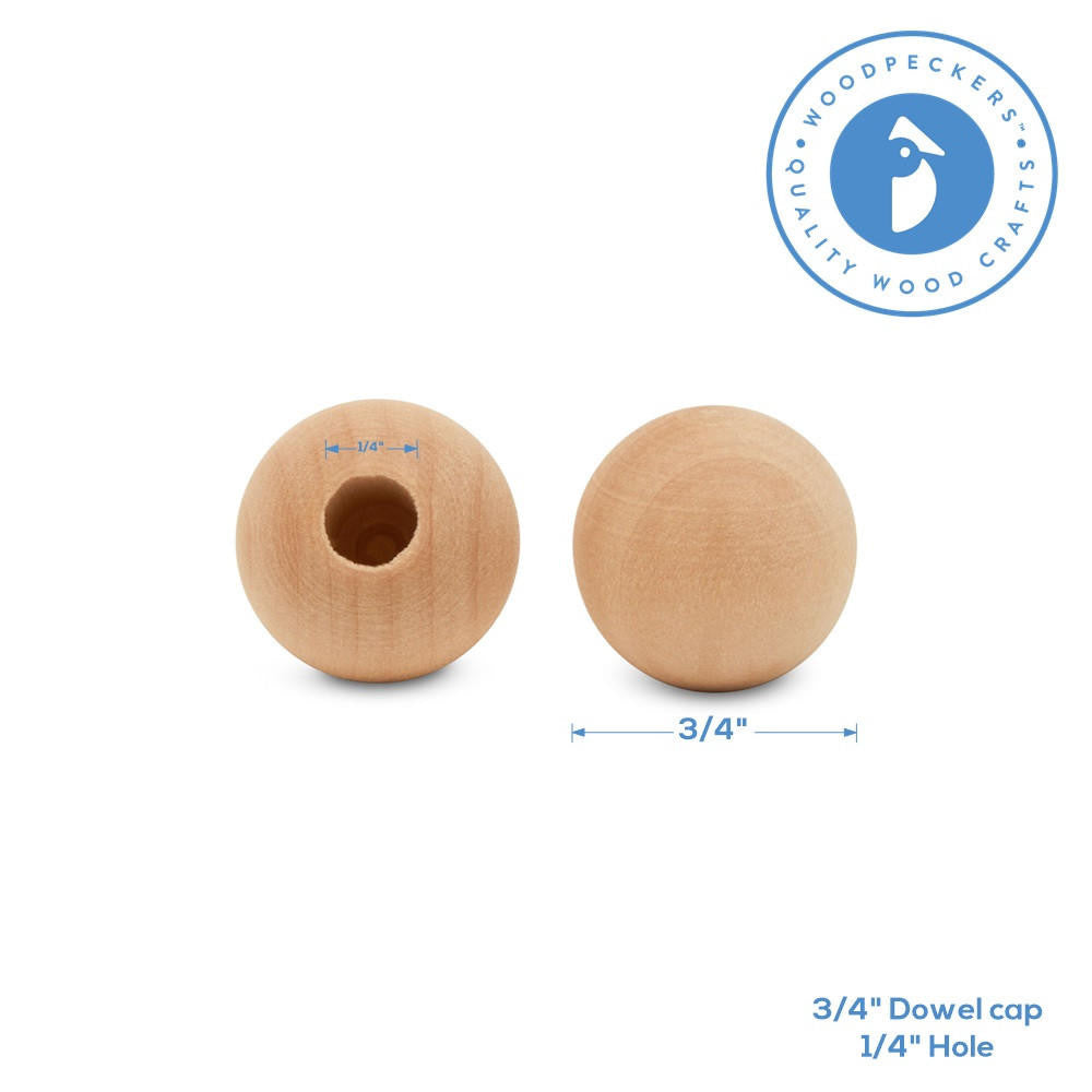 3/4" Dowel Cap, 1/4" Hole