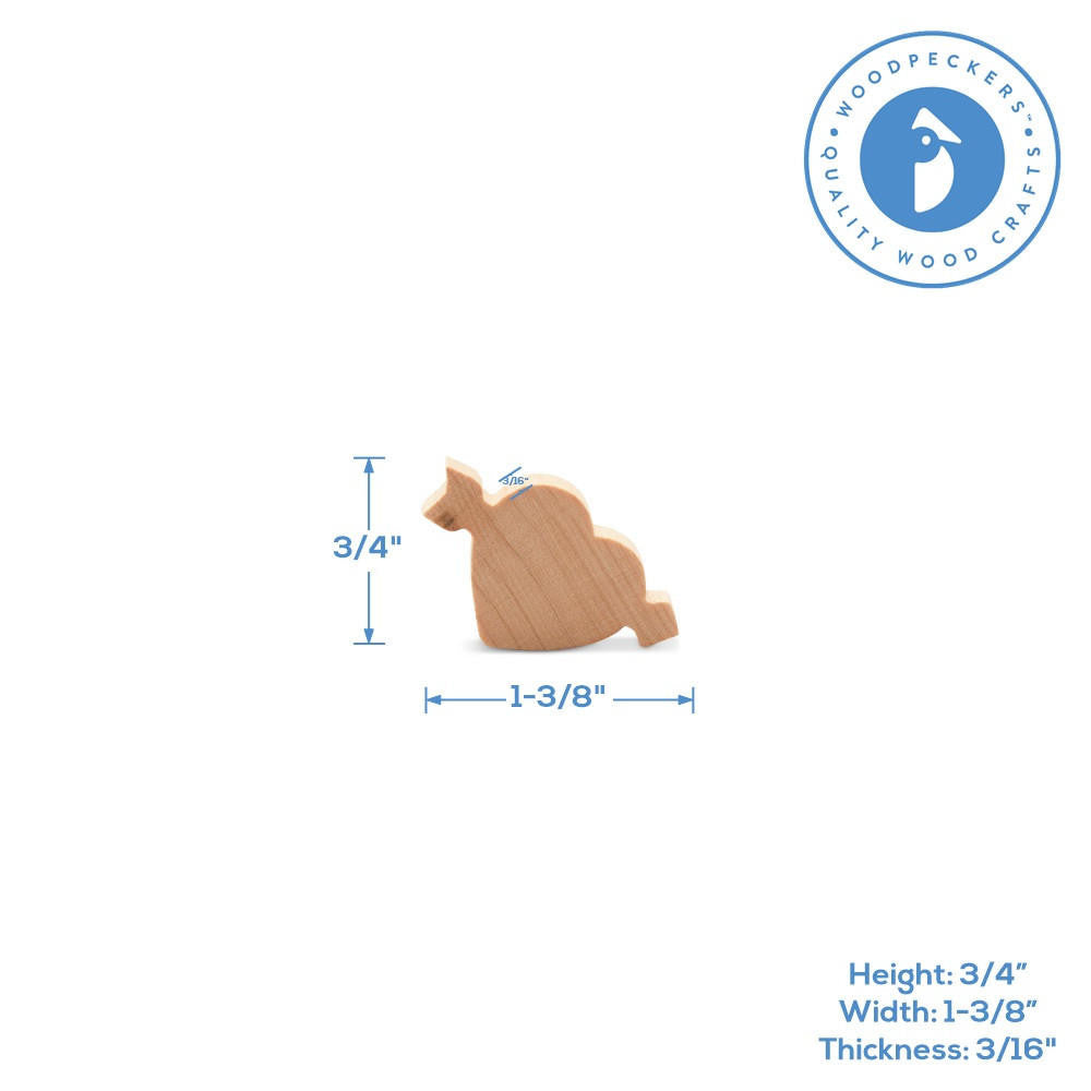 Woodpeckers Crafts 3/4" Wood Cupid Heart Cutout, 3/16" Thick