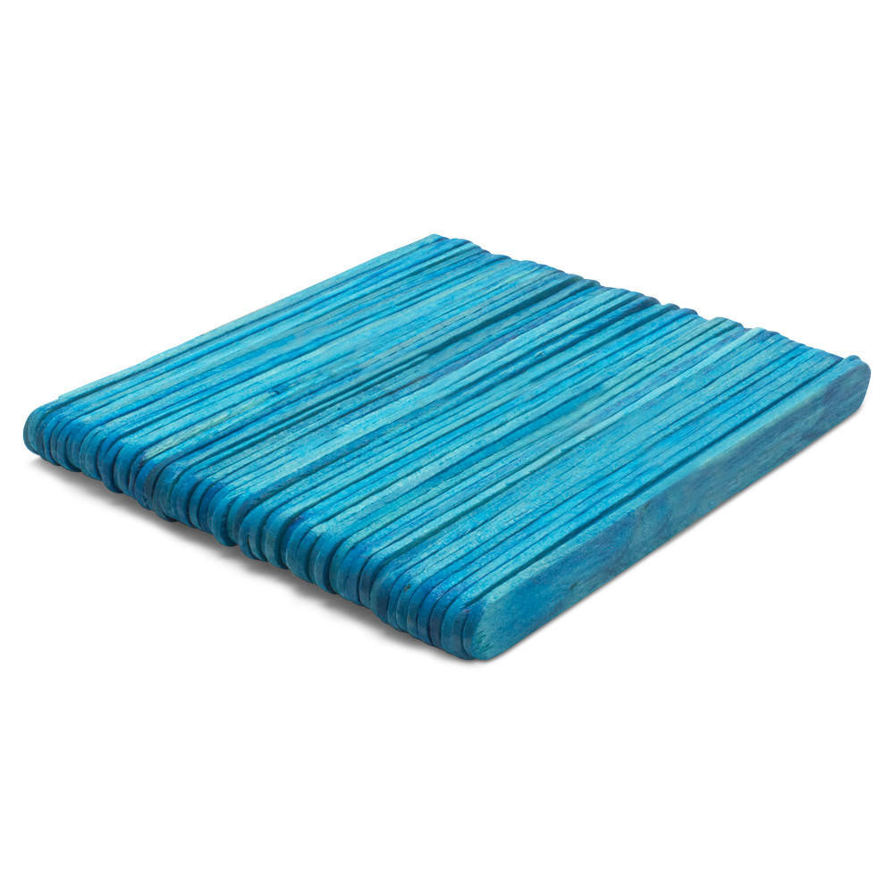 Woodpeckers Crafts 4-1/2" Blue Wooden Popsicle Sticks, Pack Of 100