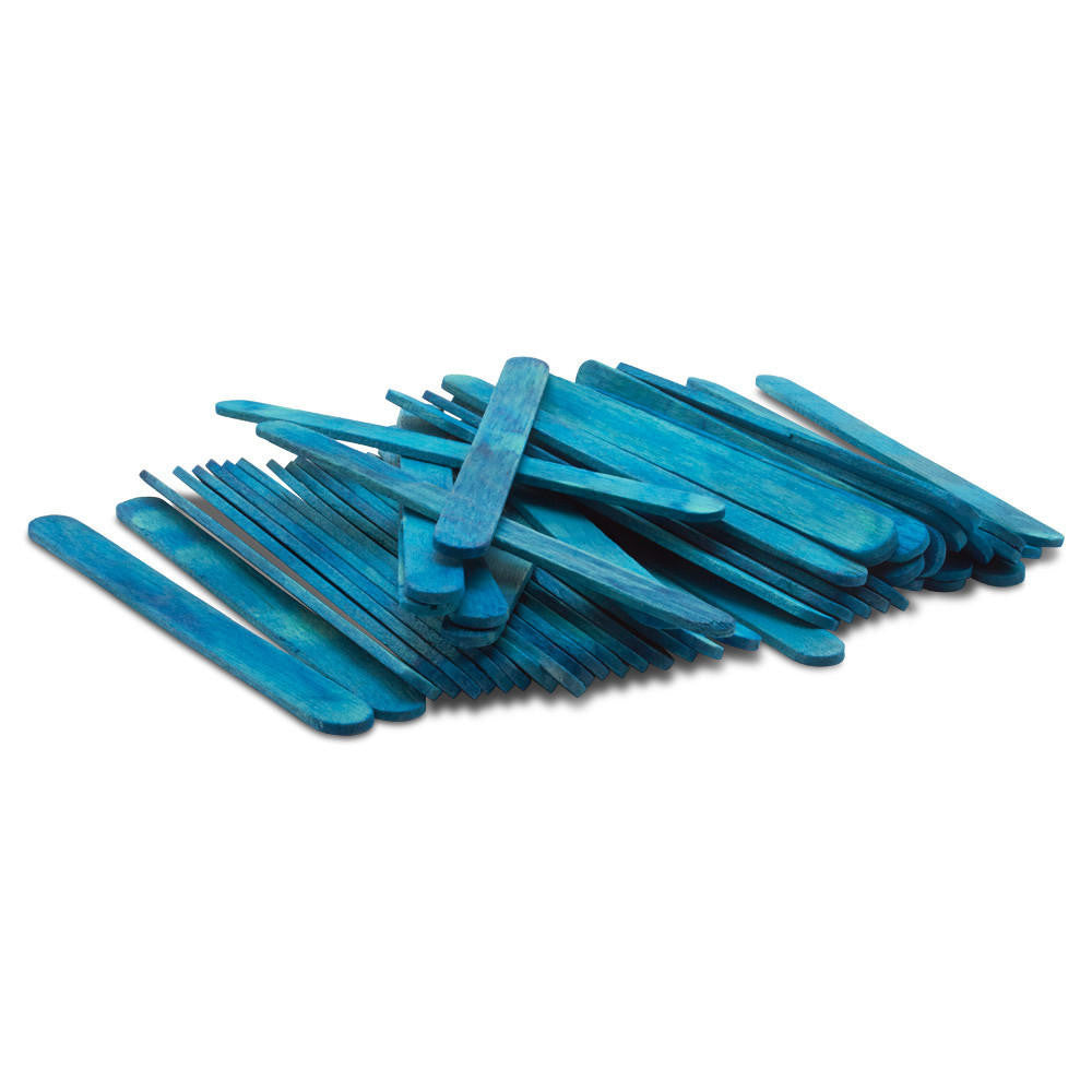 Woodpeckers Crafts 4-1/2" Blue Wooden Popsicle Sticks, Pack Of 100