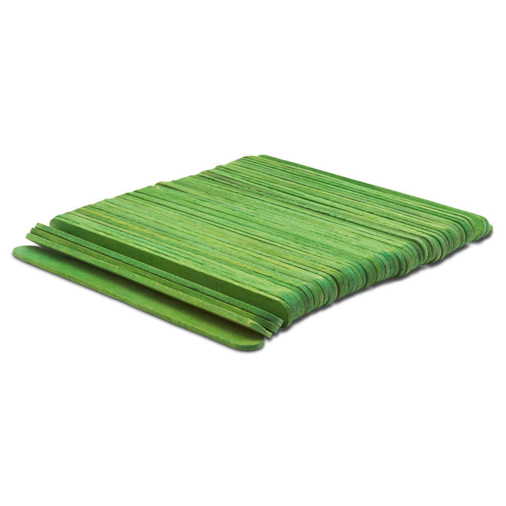 Woodpeckers Crafts 4-1/2" Green Wooden Popsicle Sticks, Pack Of 100