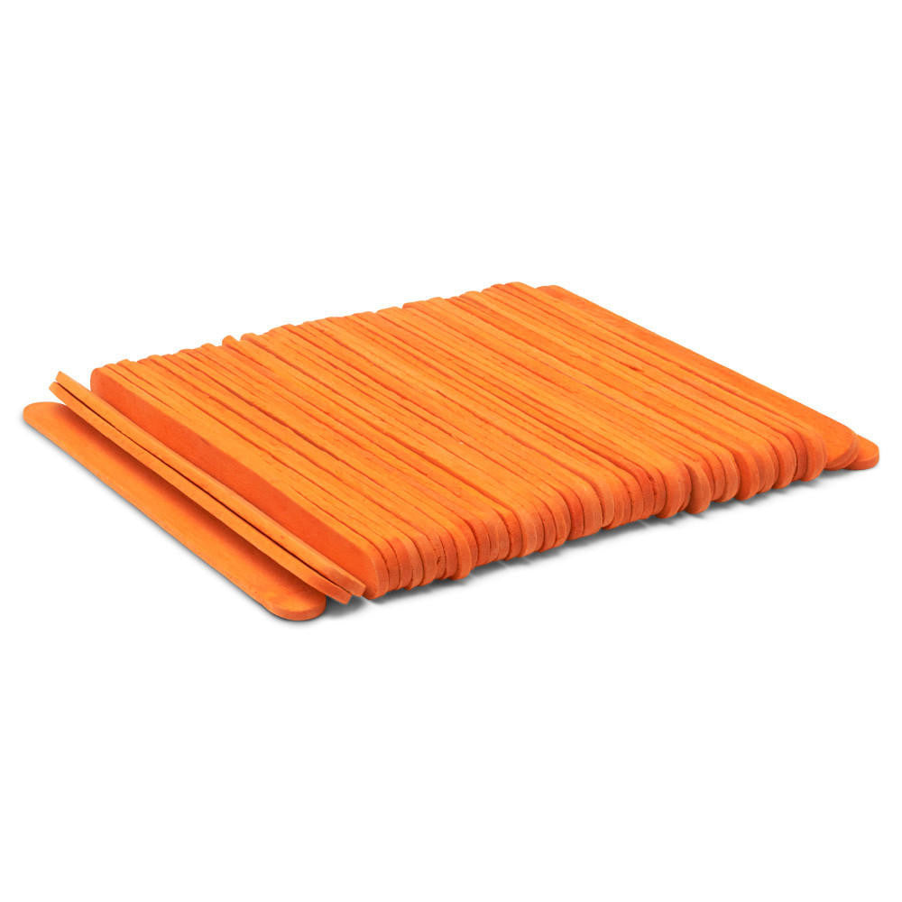 Woodpeckers Crafts 4-1/2" Orange Wooden Popsicle Sticks, Pack Of 100