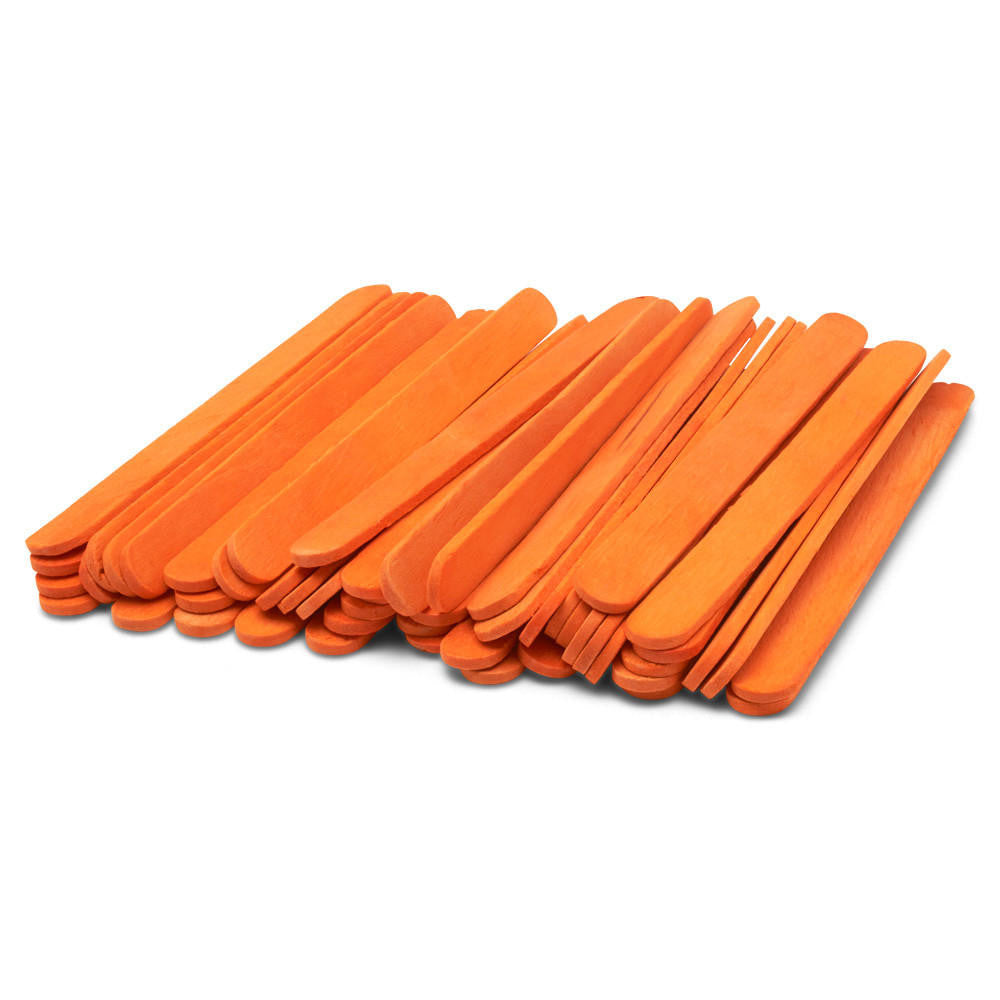 Woodpeckers Crafts 4-1/2" Orange Wooden Popsicle Sticks, Pack Of 100