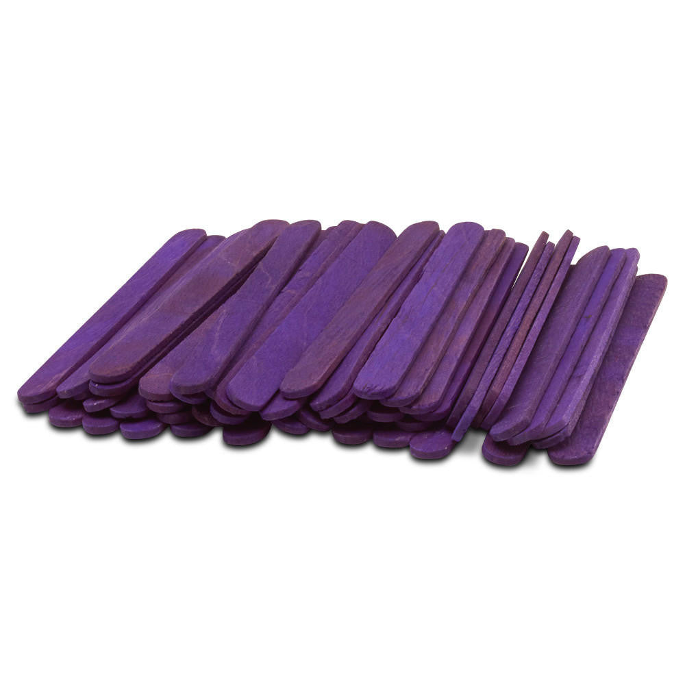 Woodpeckers Crafts 4-1/2" Purple Wooden Popsicle Sticks, Pack Of 100