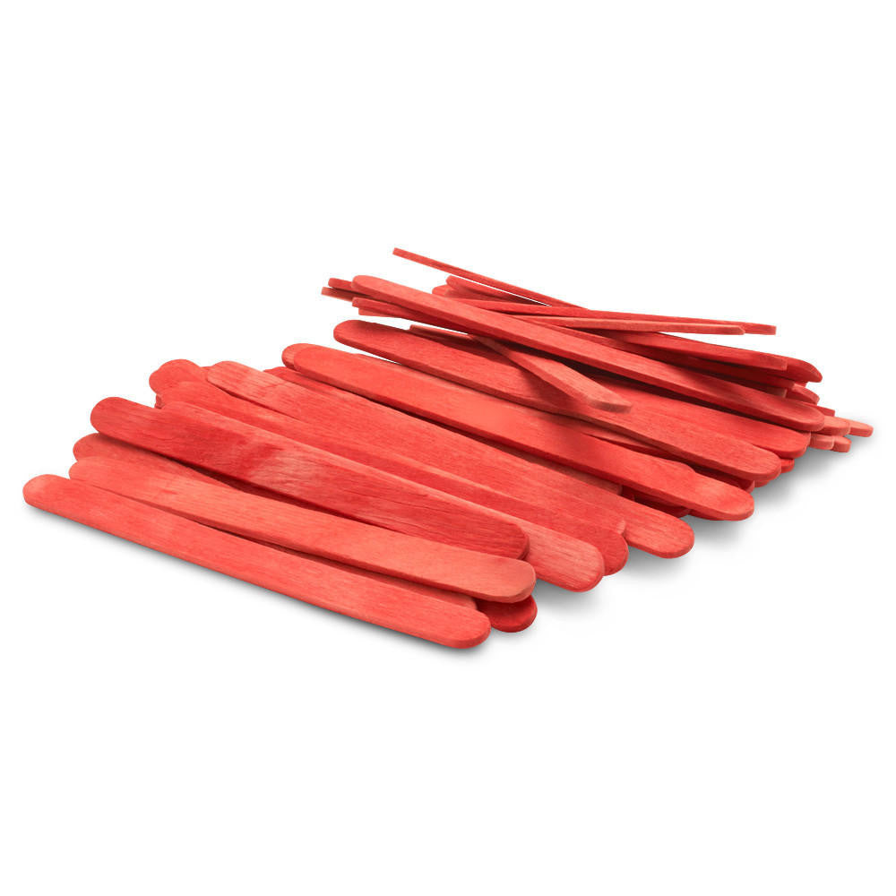 Woodpeckers Crafts 4-1/2" Red Wooden Popsicle Sticks, Pack Of 100