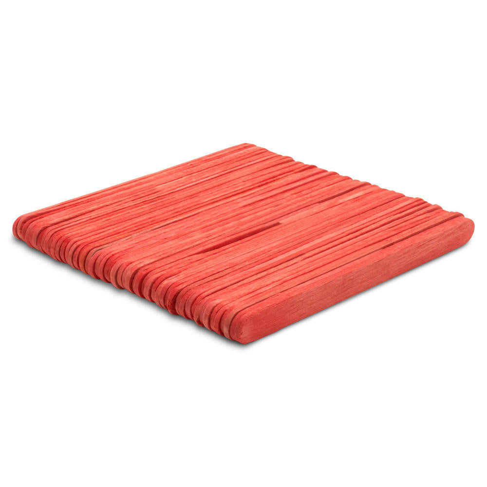 Woodpeckers Crafts 4-1/2" Red Wooden Popsicle Sticks, Pack Of 100