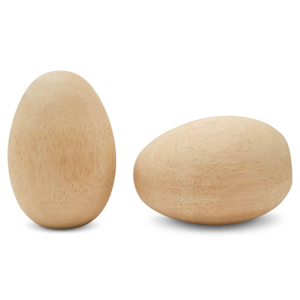 Woodpeckers Crafts 4-1/2" Wooden Egg, Flat Bottoms