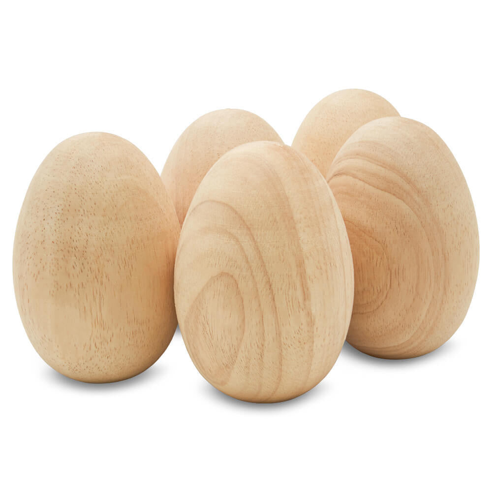Woodpeckers Crafts 4-1/2" Wooden Egg, Flat Bottoms