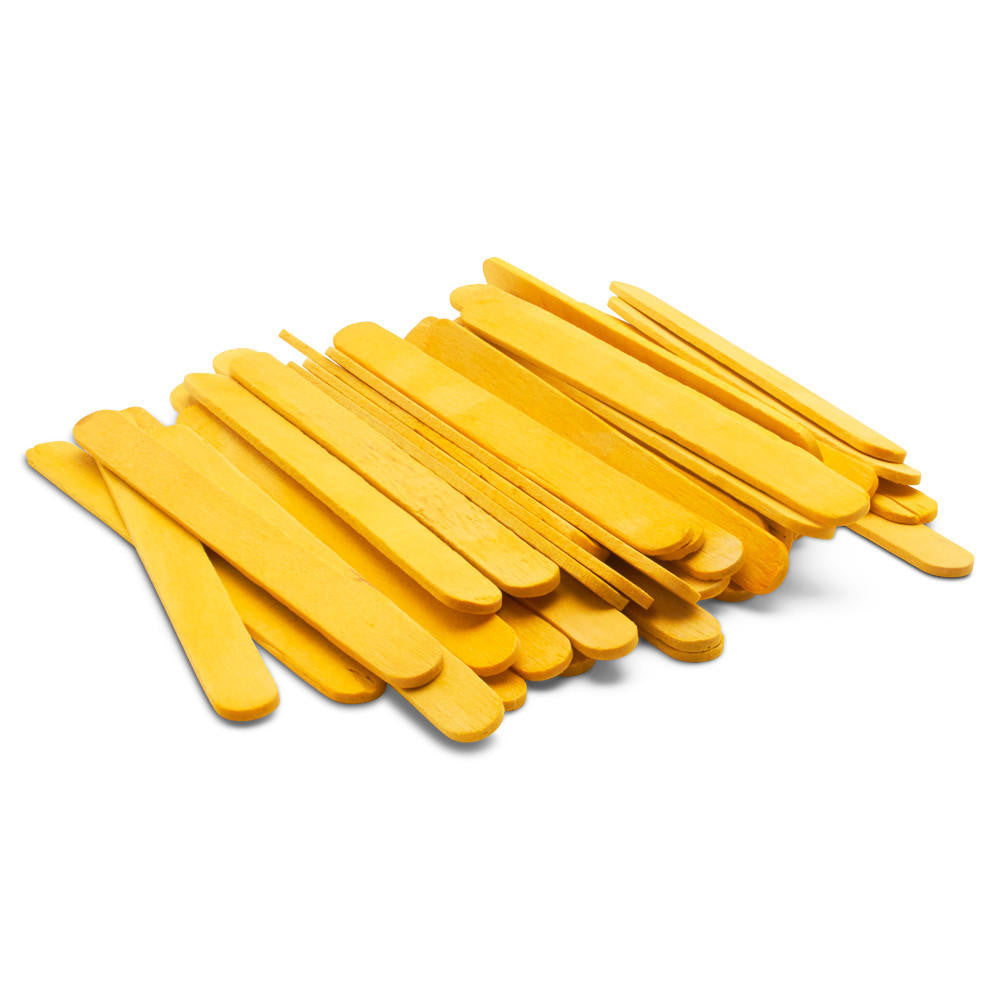 Woodpeckers Crafts 4-1/2" Yellow Wooden Popsicle Sticks, Pack Of 100