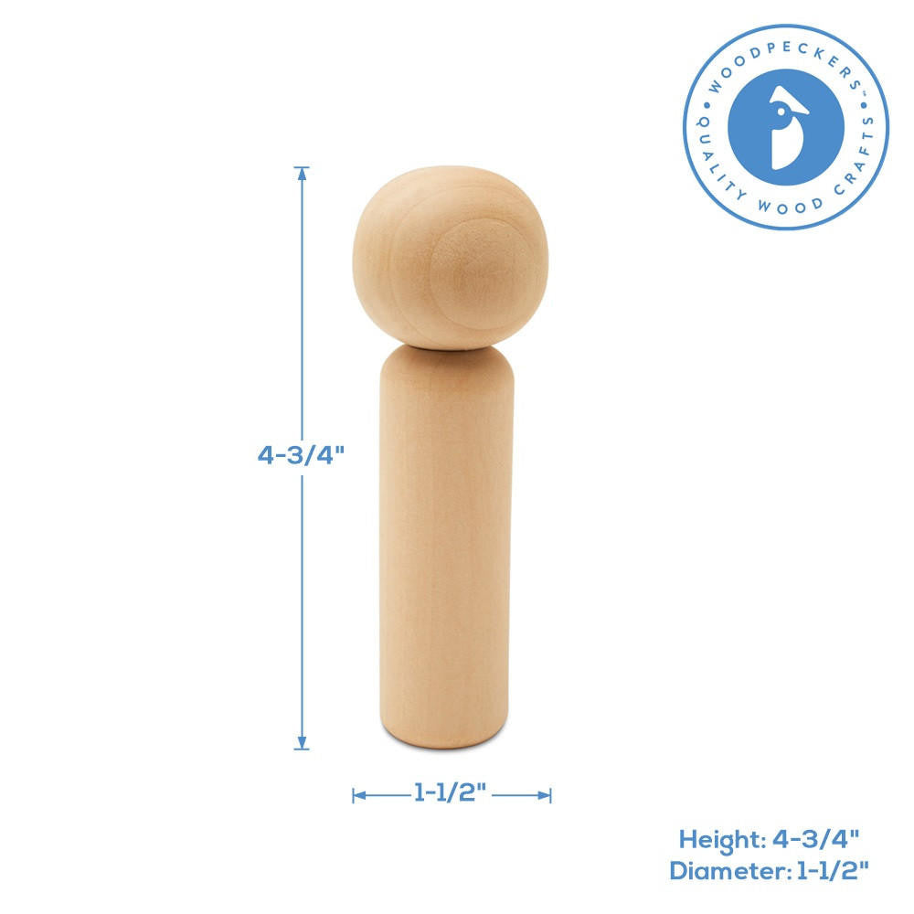 Woodpeckers Crafts 4-3/4" Wooden Kokeshi Doll