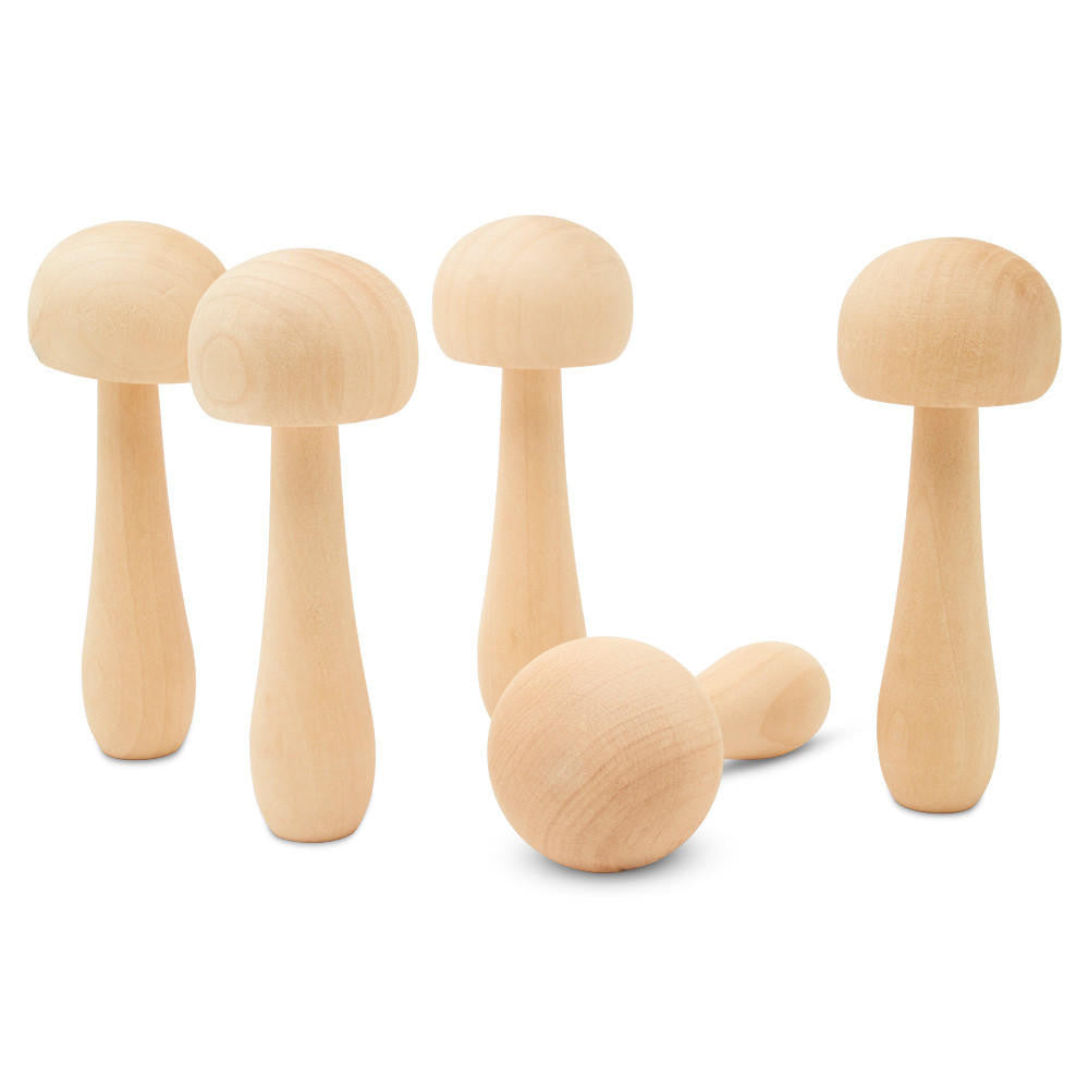 Woodpeckers Crafts 4" Large Wood Mushroom