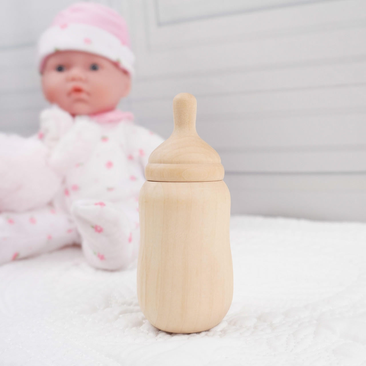 4” Wood Doll Bottle