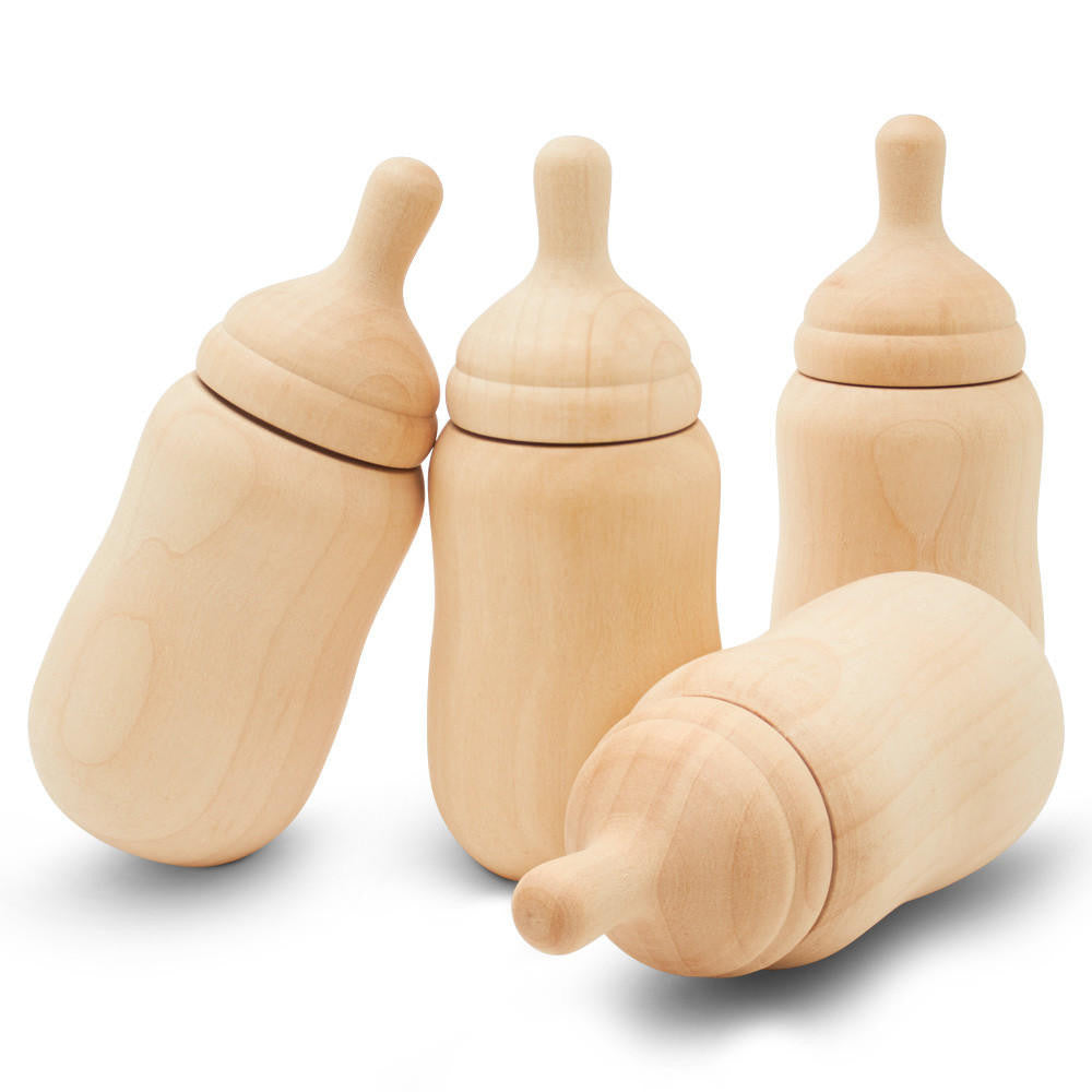 4” Wood Doll Bottle