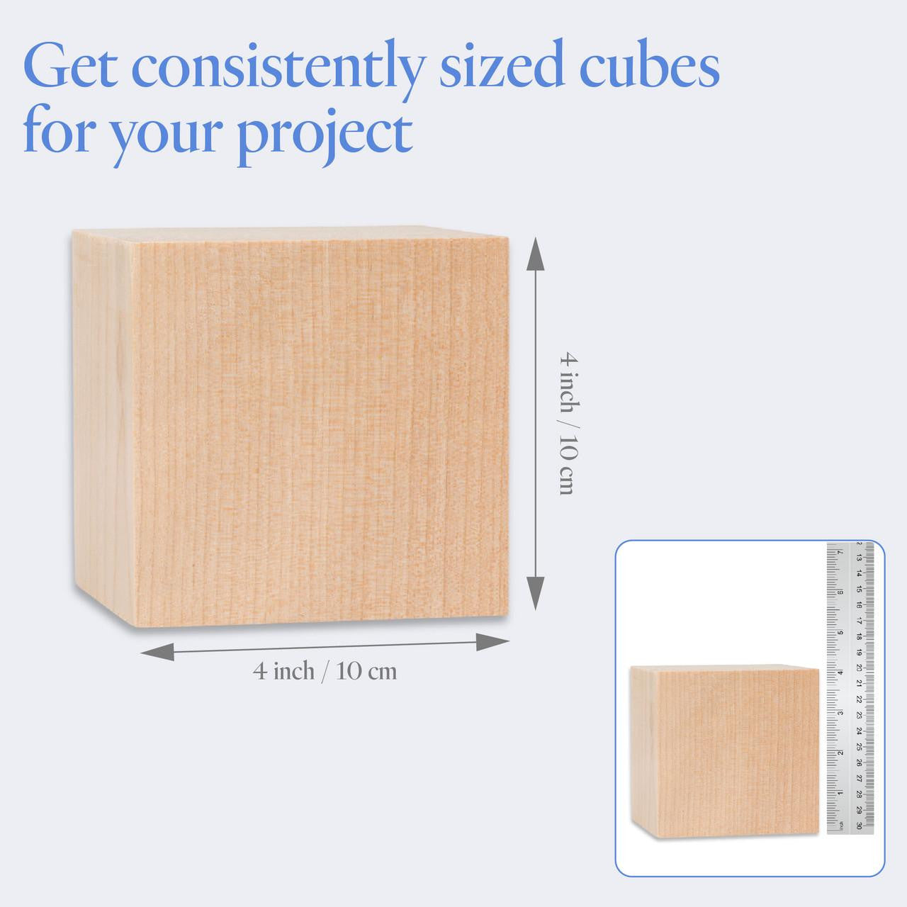 4" Wooden Cube