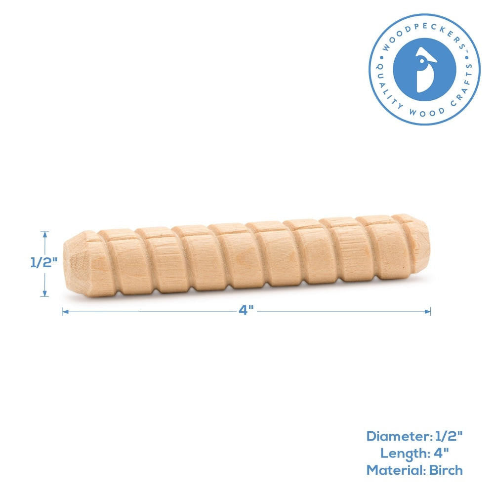 Woodpeckers Crafts 4" x 1/2" Spiral Wood Dowel Pin