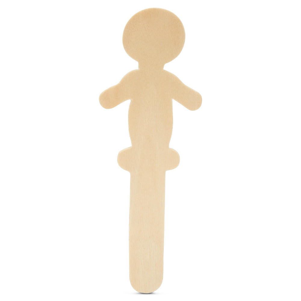 Woodpeckers Crafts 5” Boy-Shaped Popsicle Sticks, 2 ½” Base