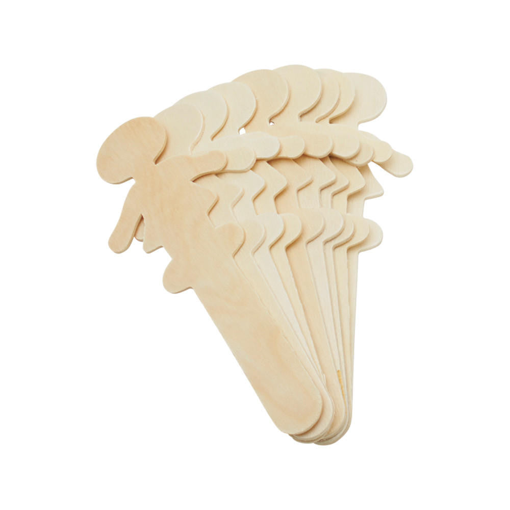 Woodpeckers Crafts 5” Girl-Shaped Popsicle Sticks, 2 ½” Base
