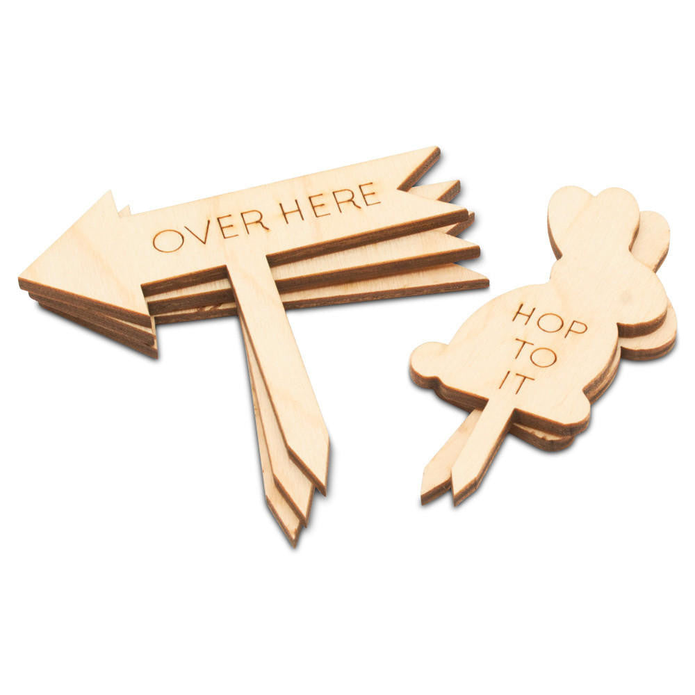5-Piece Easter Hunt Sign Kit with Bunny & Arrow Stakes
